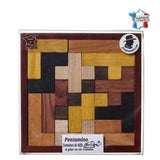Pentamino - Casse - tête en bois jeu solitaire - Rouge et Noir