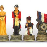 Pièces Bataille de Waterloo - Résine - Peint à la main - Pièces d’échecs décoratives figuratives - Rouge et Noir