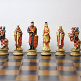 Pièces d’échecs Croisés / Sarazins - Pièces d’échecs décoratives figuratives - Rouge et Noir