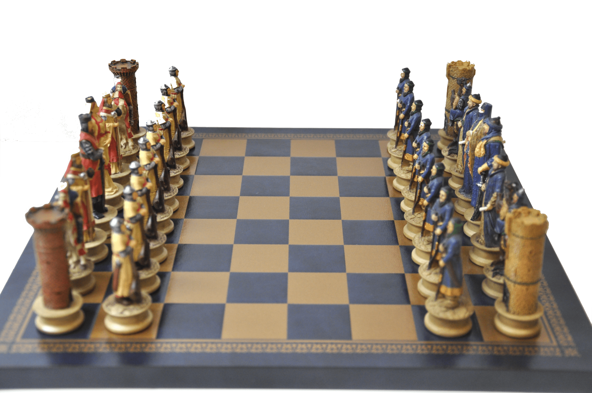 Pièces d’échecs Croisés / Sarazins - Pièces d’échecs décoratives figuratives - Rouge et Noir