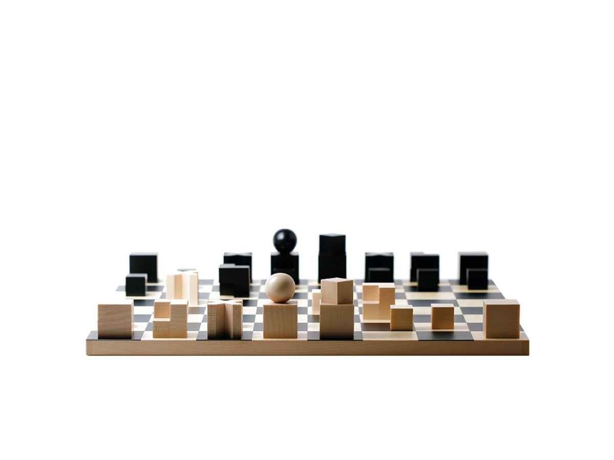 Pièces d'échecs du Bauhaus - jeu d'échecs pièces d'échecs décoratives - Rouge et Noir