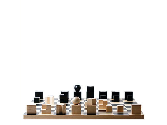 Pièces d'échecs du Bauhaus - jeu d'échecs pièces d'échecs décoratives - Rouge et Noir