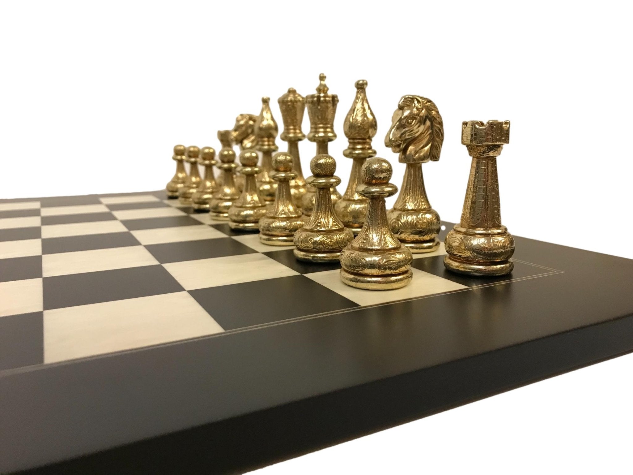 Pièces d'échecs en métal - Flowered - Fait à la main - jeu d'échecs pièces d'échecs classiques et décoratives - Rouge et Noir