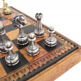 Pièces d'échecs en métal - Flowered - Fait à la main - jeu d'échecs pièces d'échecs classiques et décoratives - Rouge et Noir