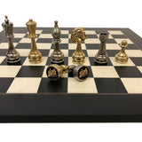 Pièces d'échecs en métal - Flowered - Fait à la main - jeu d'échecs pièces d'échecs classiques et décoratives - Rouge et Noir