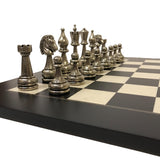 Pièces d'échecs en métal - Flowered - Fait à la main - jeu d'échecs pièces d'échecs classiques et décoratives - Rouge et Noir