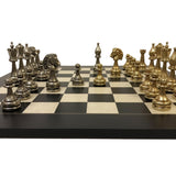 Pièces d'échecs en métal - Flowered - Fait à la main - jeu d'échecs pièces d'échecs classiques et décoratives - Rouge et Noir