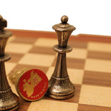 Pièces d'échecs en métal - Mignon - Fait à la main - jeu d'échecs pièces d'échecs classiques et décoratives - Rouge et Noir