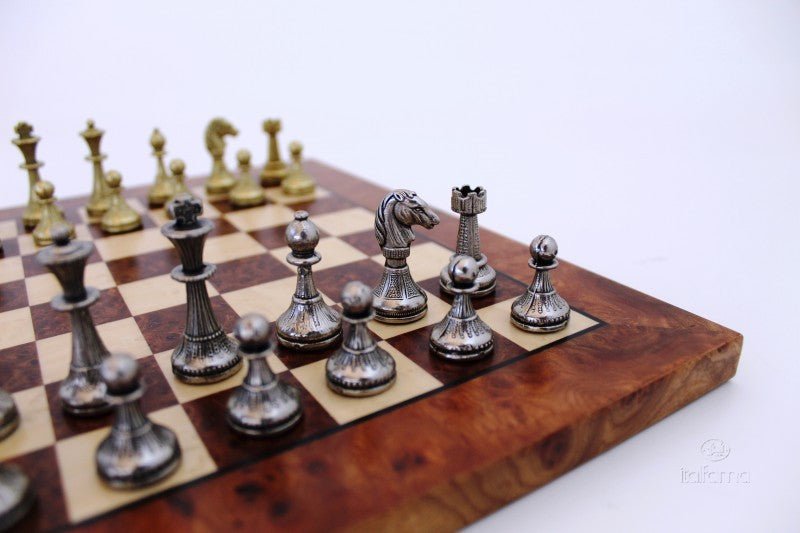 Pièces d'échecs en métal - Mignon - Fait à la main - jeu d'échecs pièces d'échecs classiques et décoratives - Rouge et Noir