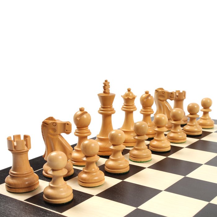 Pièces Deluxe buis noir - jeu d'échecs pièces d'échecs classiques - Rouge et Noir