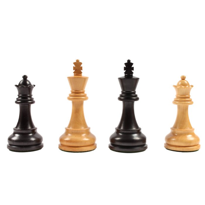 Pièces Deluxe buis noir - jeu d'échecs pièces d'échecs classiques - Rouge et Noir