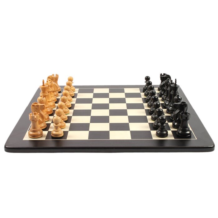Pièces Deluxe buis noir - jeu d'échecs pièces d'échecs classiques - Rouge et Noir
