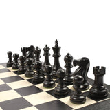 Pièces Deluxe buis noir - jeu d'échecs pièces d'échecs classiques - Rouge et Noir