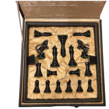 Pièces ébène cavalier cabré + Coffre luxe cuir - jeu d'échecs accessoire d'échecs boite d'échecs - Rouge et Noir