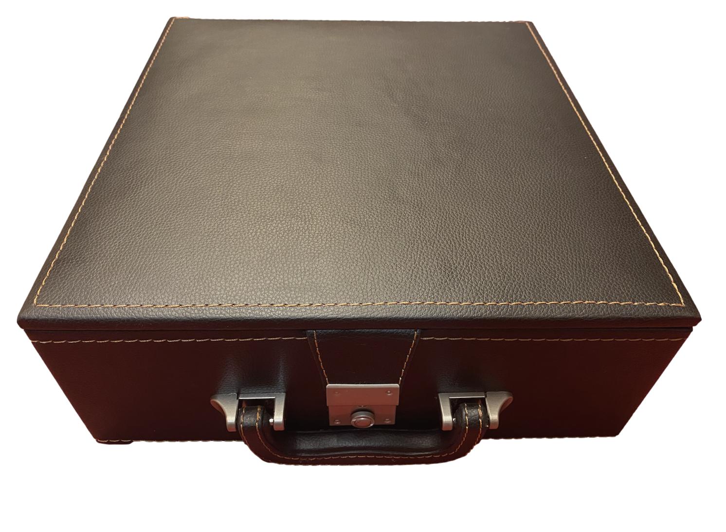 Pièces ébène cavalier cabré + Coffre luxe cuir - jeu d'échecs accessoire d'échecs boite d'échecs - Rouge et Noir