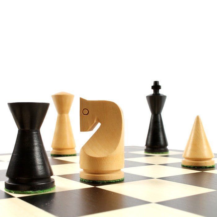 Pièces Modernes en buis et buis teinté noir - jeu d'échecs pièces d'échecs classiques et décoratives - Rouge et Noir