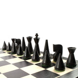 Pièces Modernes en buis et buis teinté noir - jeu d'échecs pièces d'échecs classiques et décoratives - Rouge et Noir