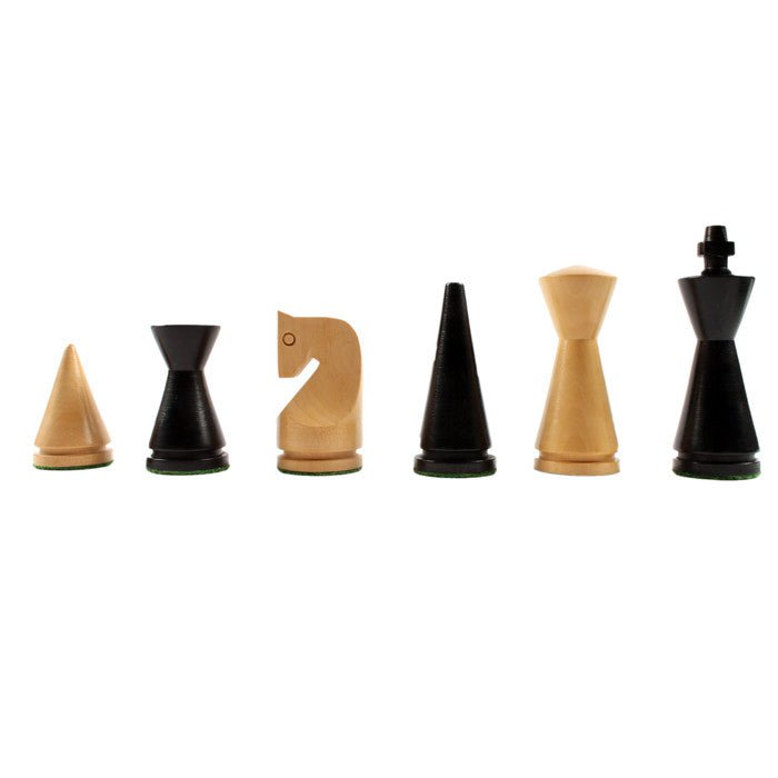 Pièces Modernes en buis et buis teinté noir - jeu d'échecs pièces d'échecs classiques et décoratives - Rouge et Noir