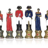 Pièces Napoléon - Métal peint à la main - Pièces d’échecs décoratives figuratives - Rouge et Noir