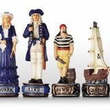 Pièces Pirates / Marine - Pièces d’échecs décoratives figuratives - Rouge et Noir