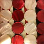 Pions de backgammon en acetate nacrés - Ivoire / Rouge - Pions de backgammon cadeau bel objet - Rouge et Noir