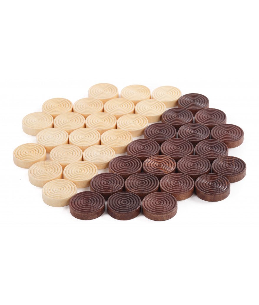 Pions de Dames / Backgammon en bois mouluré - 32 mm - jeu de dames françaises pions de dames françaises pions de backgammon - Rouge et Noir