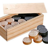 Pions de Dames / Backgammon en bois moulurés - jeu de dames françaises pions de dames françaises pions de backgammon - Rouge et Noir