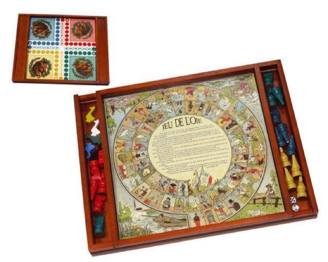Plumier jeu de l'oie / Petits chevaux à l'ancienne - jeu traditionnel jeu de l'oie jeu de petits chevaux plumier