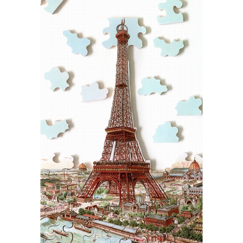 Puzzle Bois Michèle Wilson - 80 pièces - La Tour Eiffel - Tauzin - Puzzle en bois Michèle Wilson - Rouge et Noir