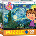 Puzzle Eurographics - 100 p - La nuit étoilée - Vincent Van Gogh - Puzzle en carton - Rouge et Noir