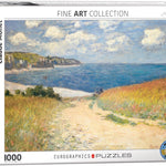 Puzzle Eurographics - 1000 p - Chemin dans les blés à Pourville - Monet - Puzzle en carton cadeau adulte - Rouge et Noir