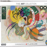 Puzzle Eurographics - 1000 p - Courbe dominante - Kandinsky - Puzzle en carton - Rouge et Noir