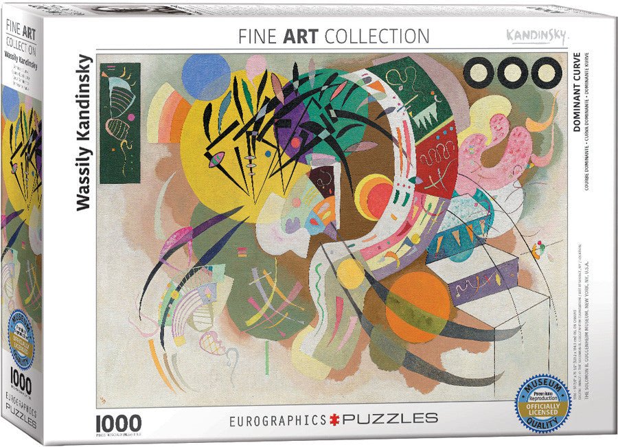 Puzzle Eurographics - 1000 p - Courbe dominante - Kandinsky - Puzzle en carton - Rouge et Noir