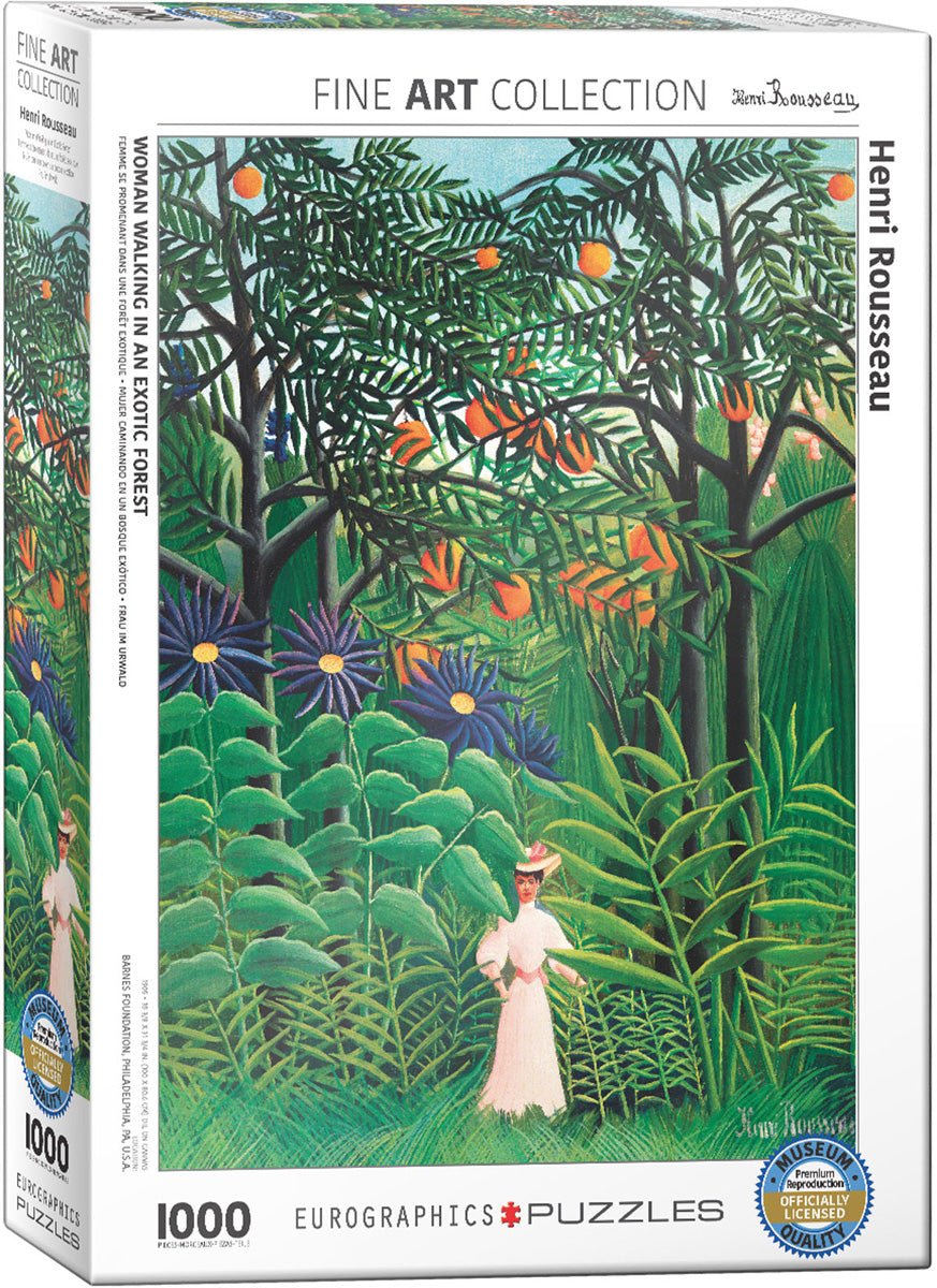 Puzzle Eurographics - 1000 p - Femme se promenant dans une forêt exotique - Henri Rousseau - Puzzle en carton - Rouge et Noir