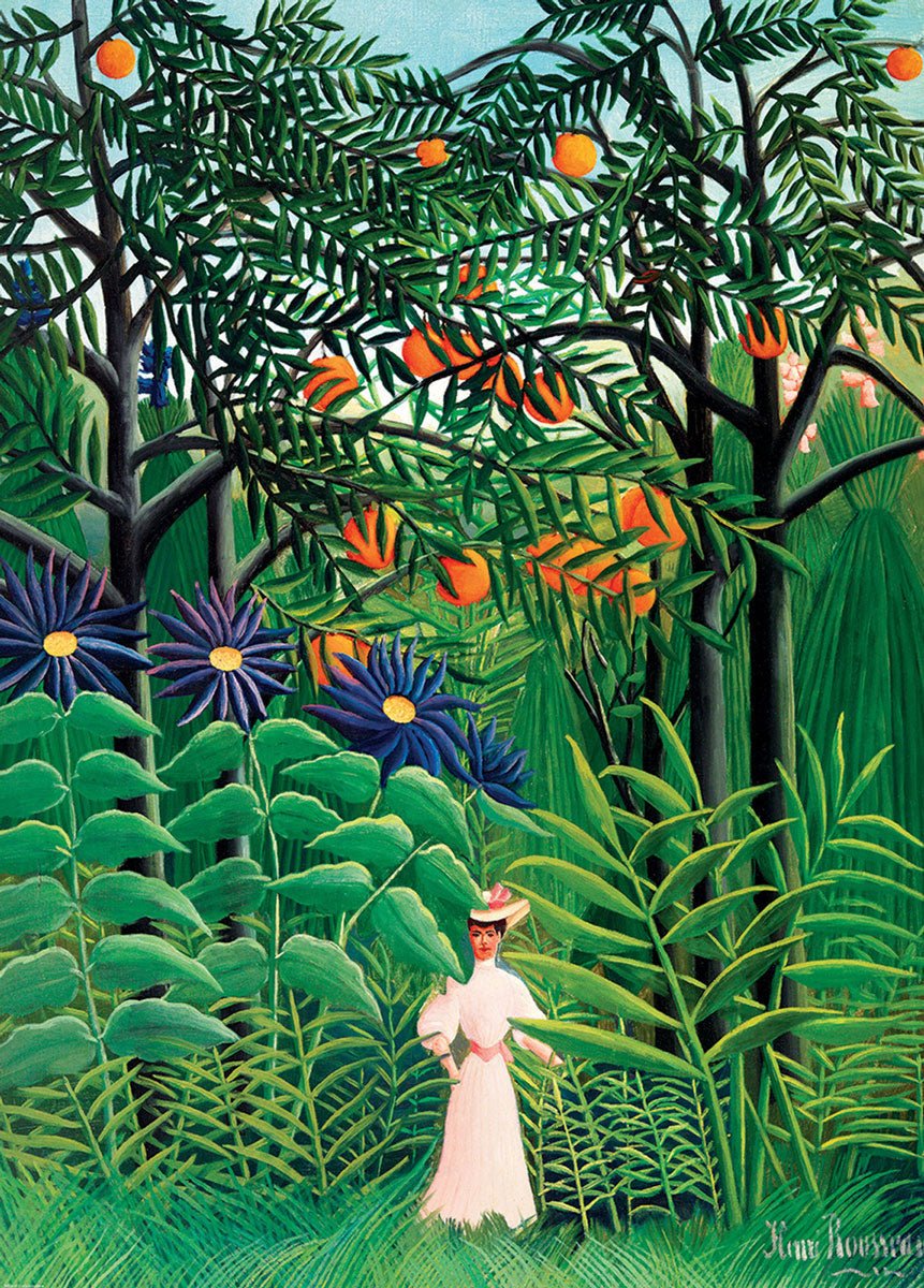 Puzzle Eurographics - 1000 p - Femme se promenant dans une forêt exotique - Henri Rousseau - Puzzle en carton - Rouge et Noir