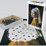Puzzle Eurographics - 1000 p - La Dame à La Perle - Vermeer - Puzzle en carton - Rouge et Noir