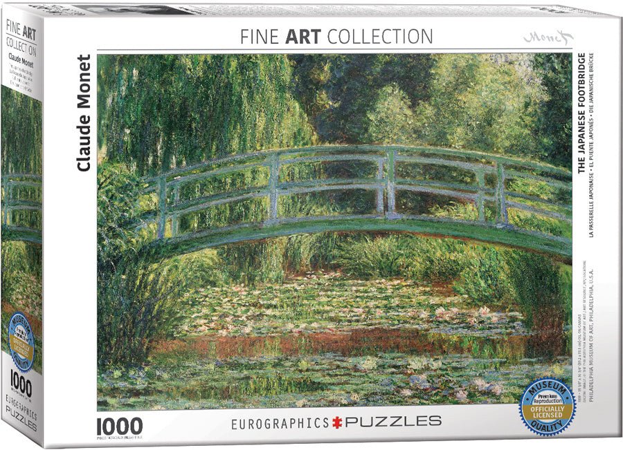 Puzzle Eurographics - 1000 p - La passerelle japonaise - Monet - Puzzle en carton - Rouge et Noir