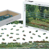 Puzzle Eurographics - 1000 p - La passerelle japonaise - Monet - Puzzle en carton - Rouge et Noir