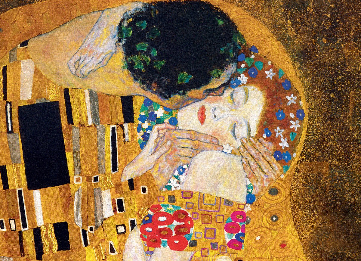 Puzzle Eurographics - 1000 p - Le Baiser (Détail) - Klimt - Puzzle en carton - Rouge et Noir
