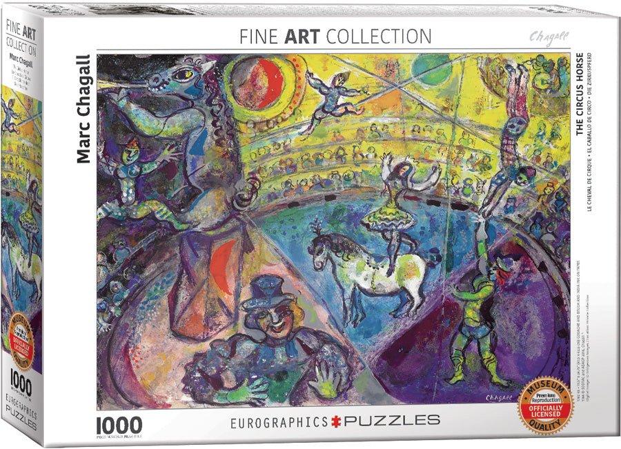 Puzzle Eurographics - 1000 p - Le cheval de cirque - Chagall - Puzzle en carton - Rouge et Noir