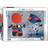 Puzzle Eurographics - 1000 p - Le sourire aux ailes flamboyantes - Joan Miro - Puzzle en carton - Rouge et Noir