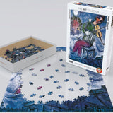 Puzzle Eurographics - 1000 p - Le violoniste bleu - Chagall - Puzzle en carton - Rouge et Noir
