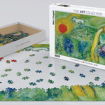 Puzzle Eurographics - 1000 p - Les amoureux de Vence - Chagall - Puzzle en carton - Rouge et Noir