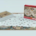 Puzzle Eurographics - 2000 p - Carte de monde antique - Puzzle en carton - Rouge et Noir