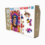 Puzzle MW - 100 p - Autoportrait, 1938 - FRIDA KAHLO - Puzzle en bois Michèle Wilson - Rouge et Noir