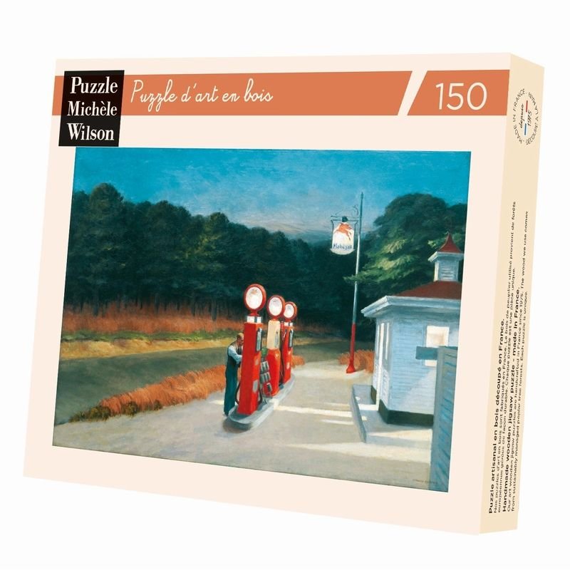 Puzzle MW - 150 p - Gaz - Hopper - Puzzle en bois Michèle Wilson - Rouge et Noir