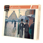 Puzzle MW - 150 pièces - Rue de Paris, temps de pluie - Caillebotte - Puzzle en bois Michèle Wilson - Rouge et Noir
