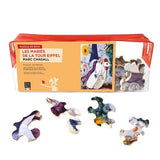 Puzzle MW - 24 p - Les mariés de le tour Eiffel - Chagall - Puzzle en bois Michèle Wilson enfant solitaire - Rouge et Noir