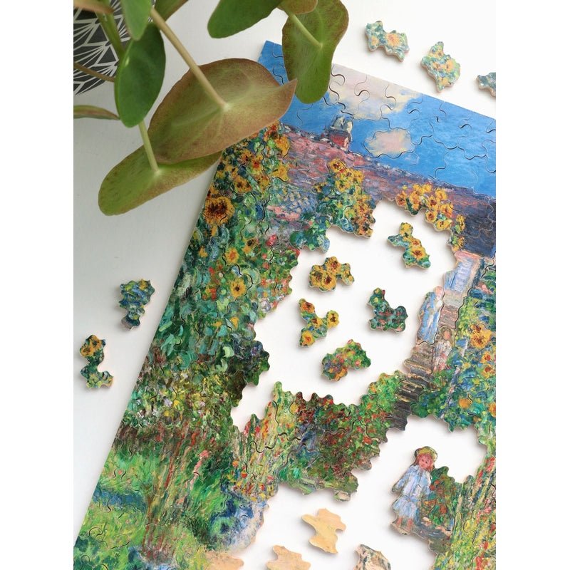 Puzzle MW - 250 p - Jardin de l'artiste à Vétheuil - Monet - Puzzle en bois Michèle Wilson - Rouge et Noir