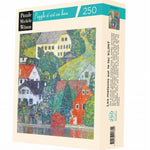 Puzzle MW - 250 p - Les maisons sur le lac - Klimt - Puzzle en bois Michèle Wilson - Rouge et Noir